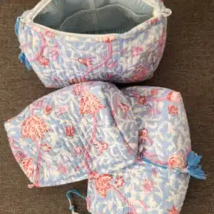 SUMANA Indian hand-crafted cotton pouch in springtime and bohemian style.